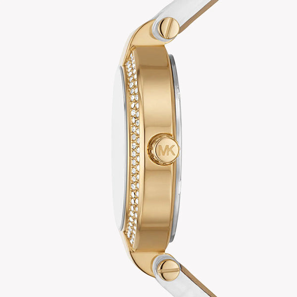 Michael Kors Women's Gold Watch, White Leather Band | Mk2980 by i-watch