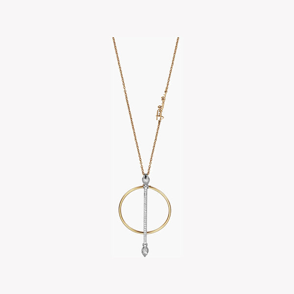 Just Cavalli Women's Silver Brass Necklace, Gold & Silver Finish | Jcnl00410300