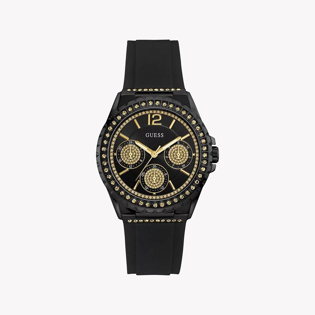 GUESS W0846L1 BOLD ELEGANCE - ALL-BLACK WOMEN'S WATCH WITH STYLISH SILICONE BAND