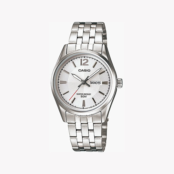 Casio Ltp-1335d-7avdf - Sporty Sophistication Unisex Watch With Silver Stainless Steel BAnd and Elegant White Dial by i-watch
