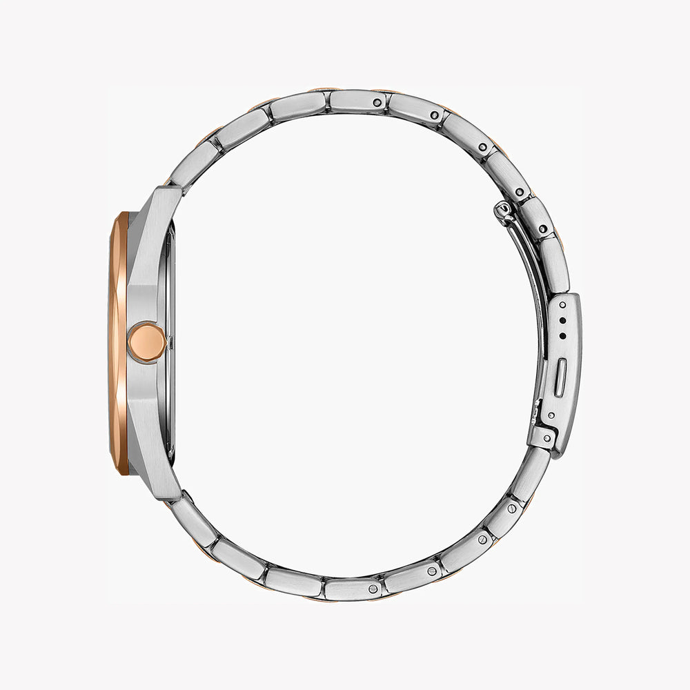 Citizen Men's Silver & Rose Gold Watch, Blue Dial | Bm7606-84l by i-watch