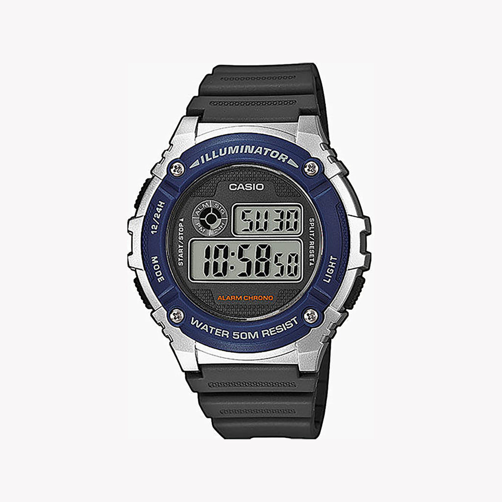 CASIO W-216H-2AVDF SPORTY ADVENTURE - MEN'S DIGITAL WATCH WITH SILVER CASE & GRAY BAND