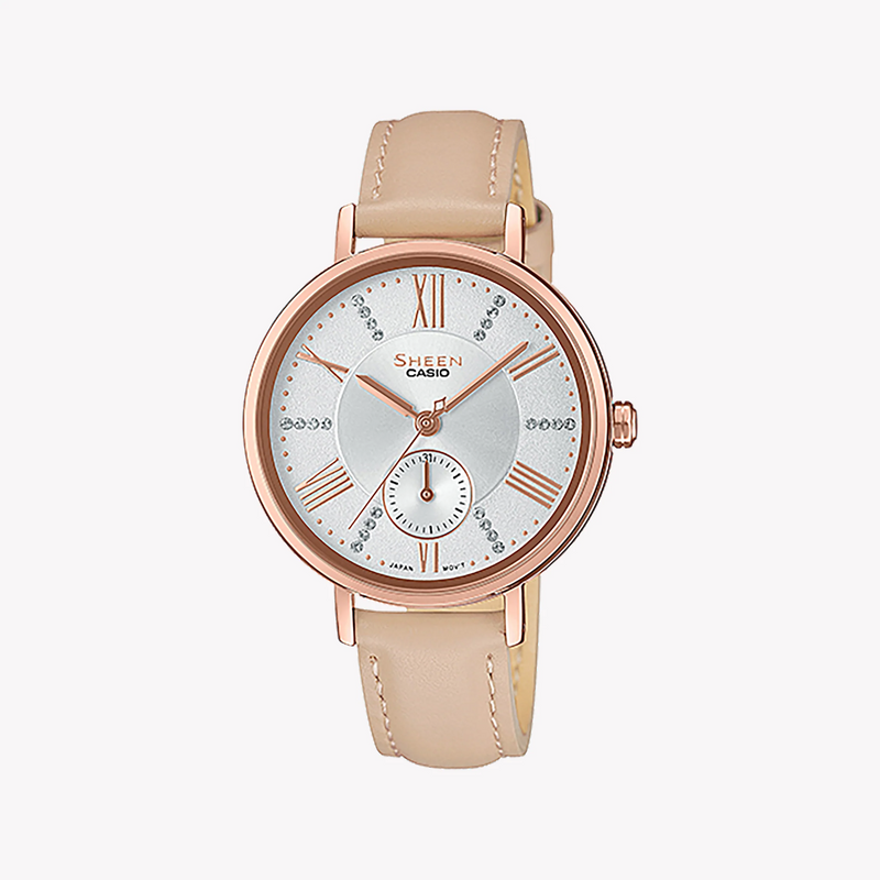 Casio She-3066pgl-7budf Elegant Rose Gold - Lightweight Women's Timepiece With Sparkling Crystals by i-watch