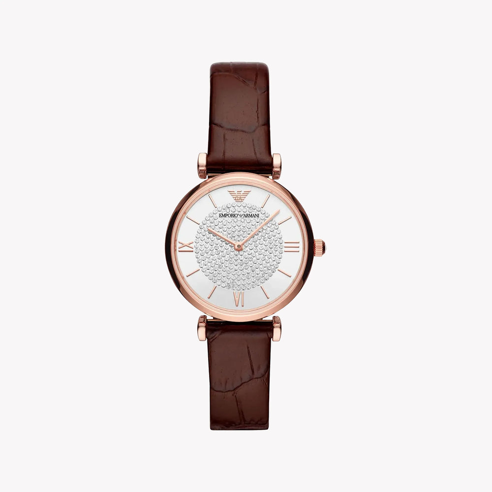 Emporio Armani Women's Rose Gold Watch, White Dial | Ar11269 by i-watch