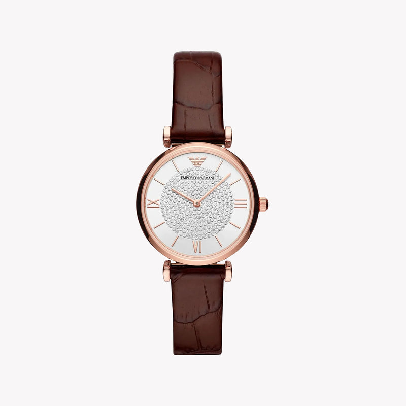Emporio Armani Women's Rose Gold Watch, White Dial | Ar11269 by i-watch