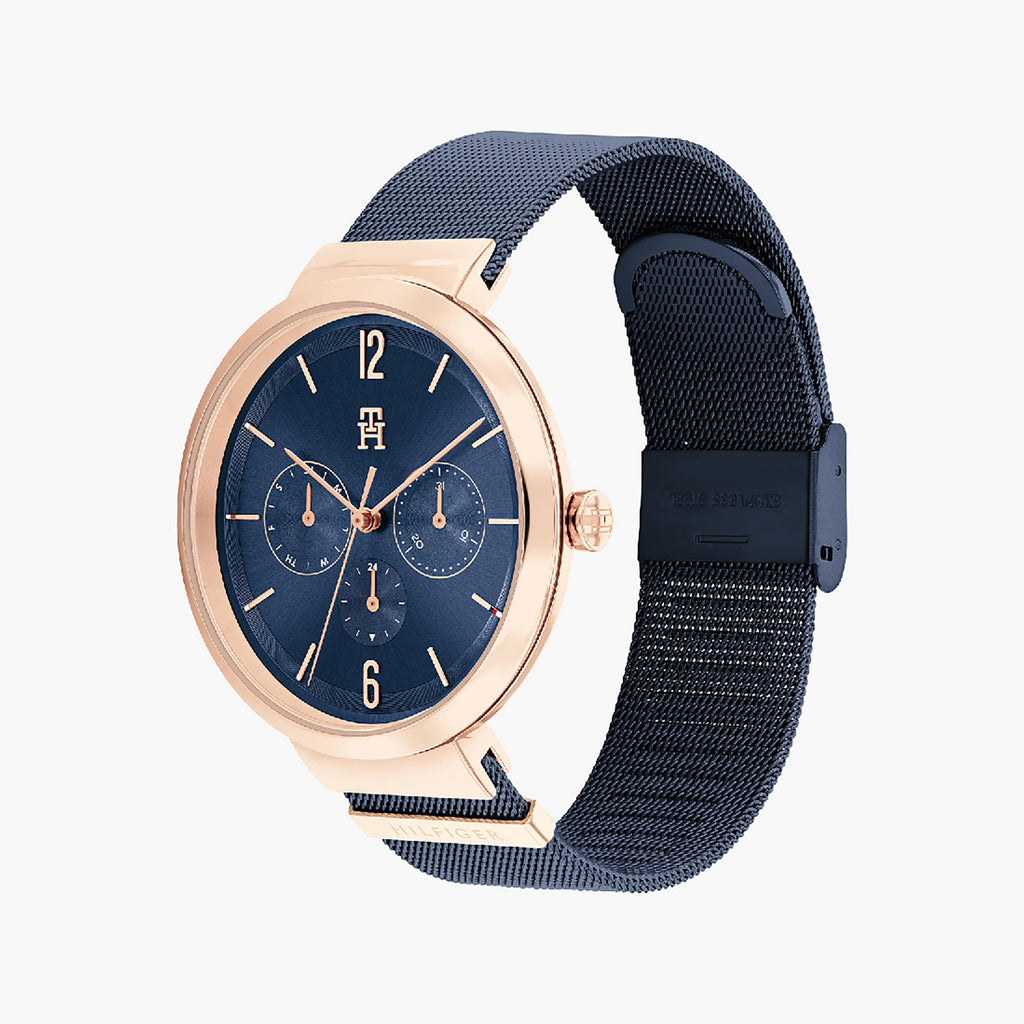 TOMMY HILFIGER 1683478 ROSE GOLD & BLUE - ELEGANT TIMEPIECE FOR THE MODERN WOMAN-i-Watch-2