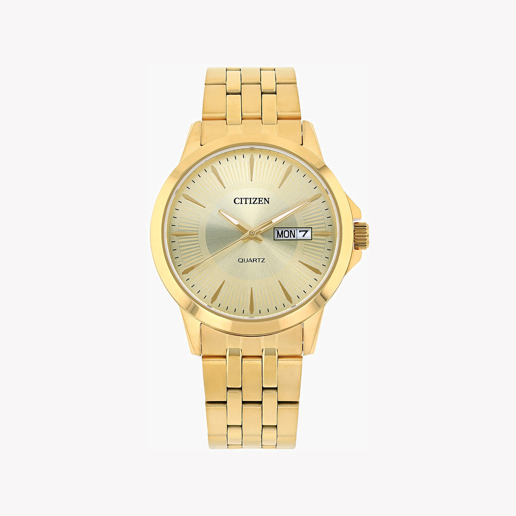 CITIZEN DZ5002-52P - BOLD GOLD GLORY: Men's Stainless Steel Quartz Watch with Beige Dial