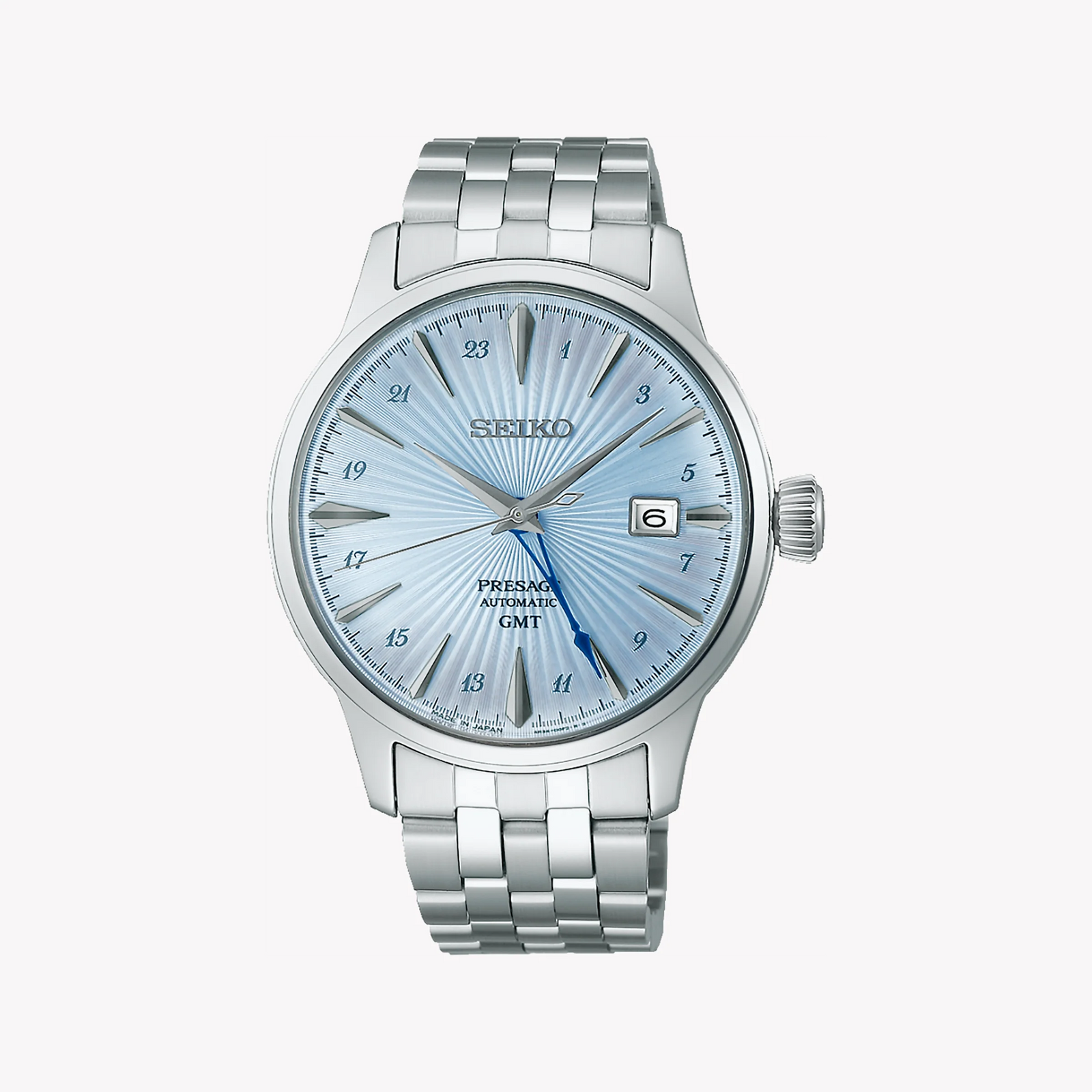 Seiko Men's Silver Stainless Steel Watch, Light Blue Dial | Ssk037j1 by i-watch