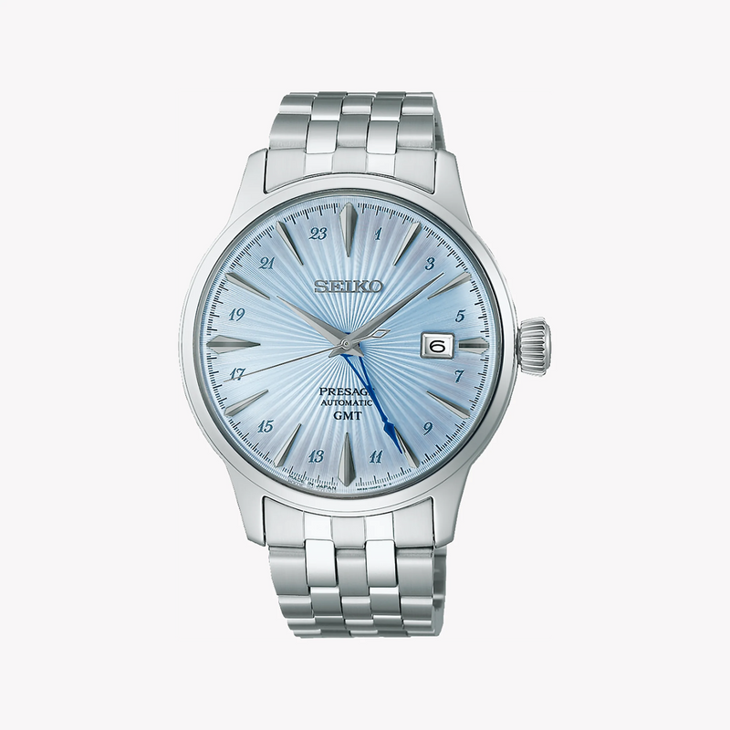 Seiko Men's Silver Stainless Steel Watch, Light Blue Dial | Ssk037j1 by i-watch