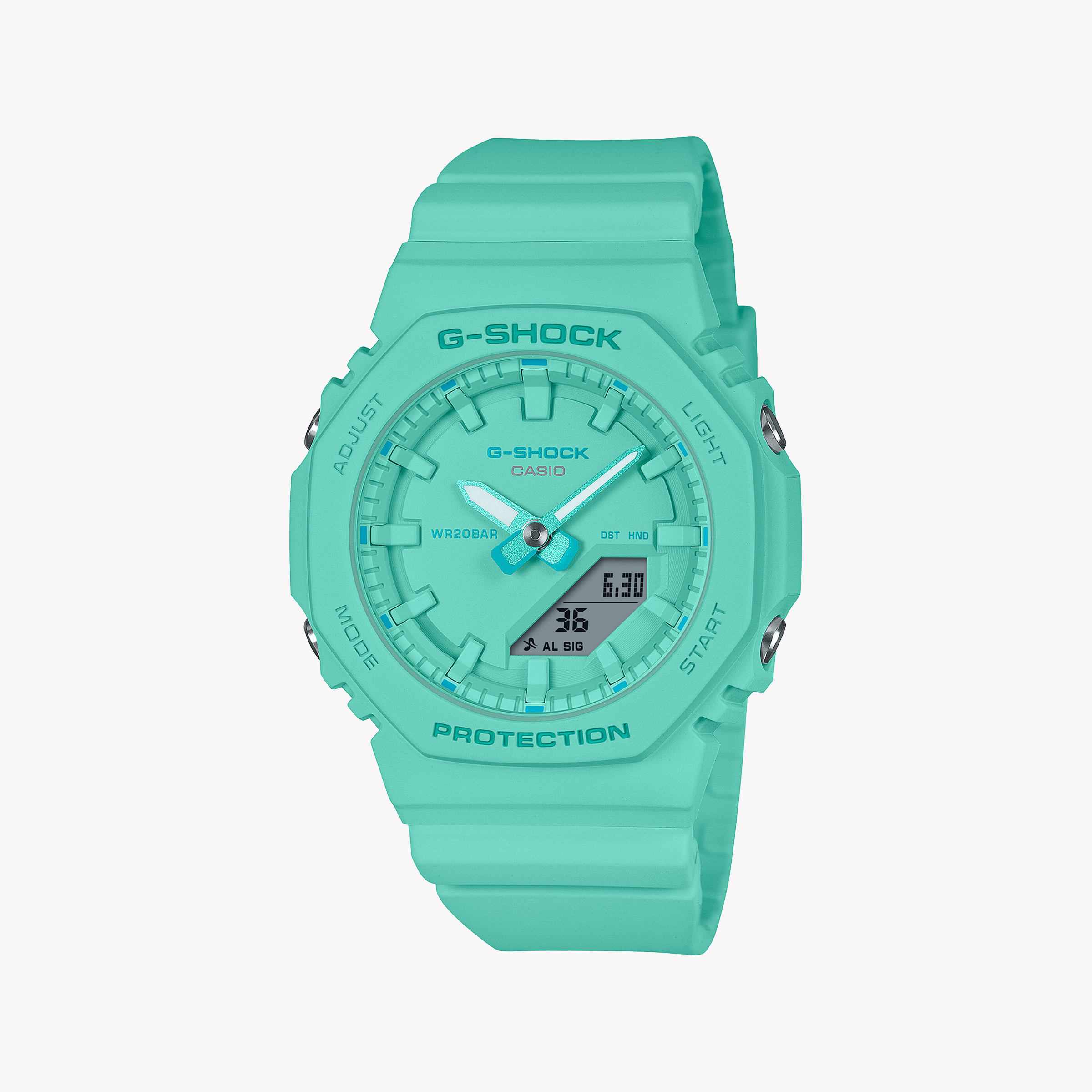 CASIO G-SHOCK GMA-P2100-2ADR - ADVENTUROUS ELEGANCE UNISEX WATCH with vibrant blue resin band and sleek sporty design.