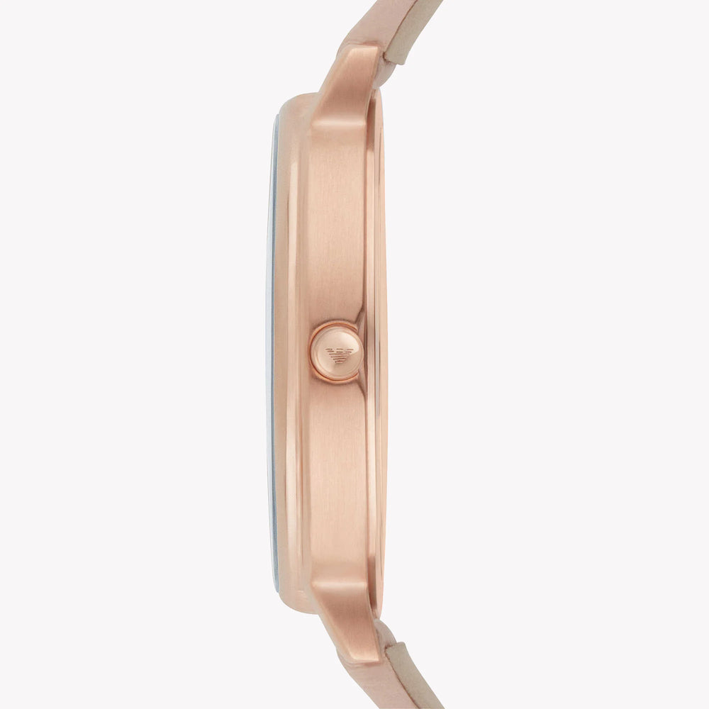 Emporio Armani Women's Rose Gold Watch, Beige Leather | Ar2510 by i-watch