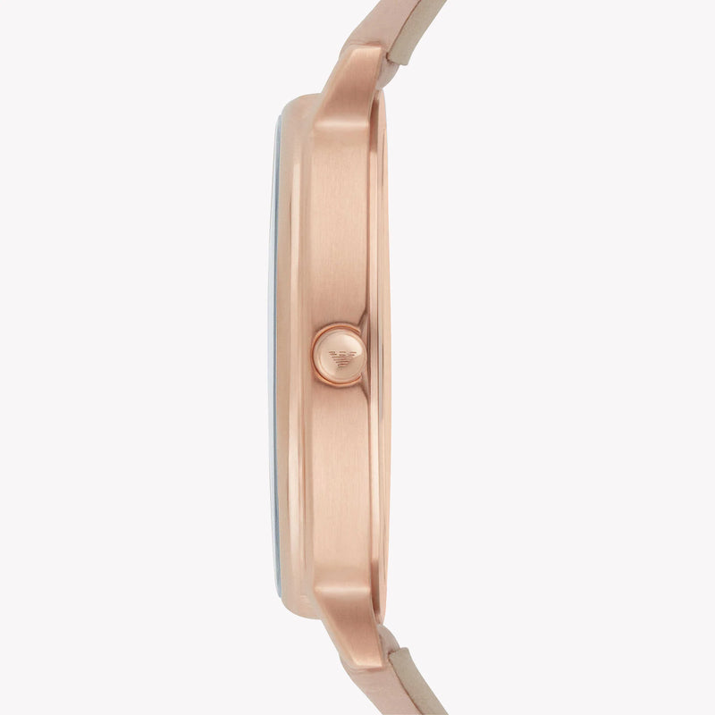 Emporio Armani Women's Rose Gold Watch, Beige Leather | Ar2510 by i-watch
