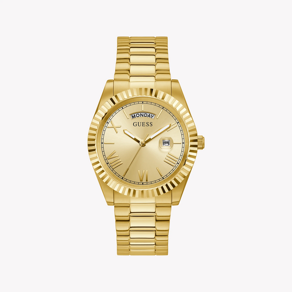 Guess Men's Gold Stainless Steel Watch, Gold Dial | Gw0265g2 by i-watch