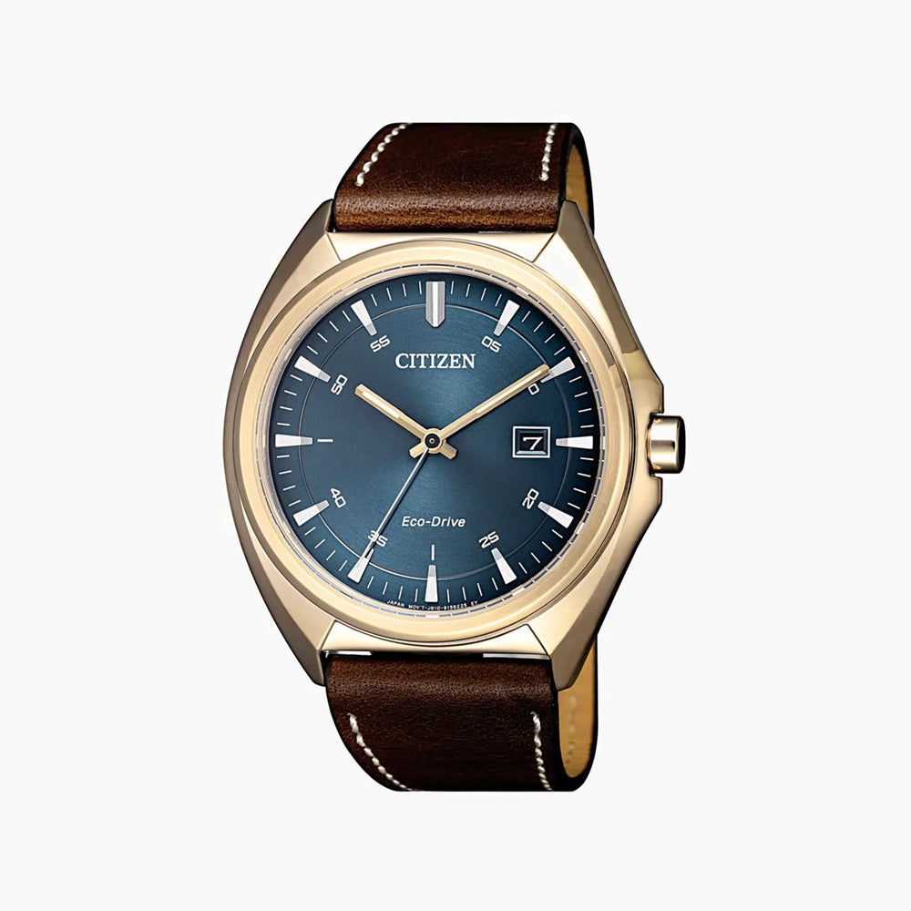 Citizen Aw1573-11l - Elegant Powerhouse - Men's Eco-Drive Watch With Gold Case And Blue Dial by i-watch