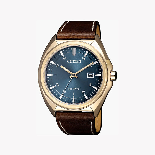 Citizen Aw1573-11l - Elegant Powerhouse - Men's Eco-Drive Watch With Gold Case And Blue Dial by i-watch