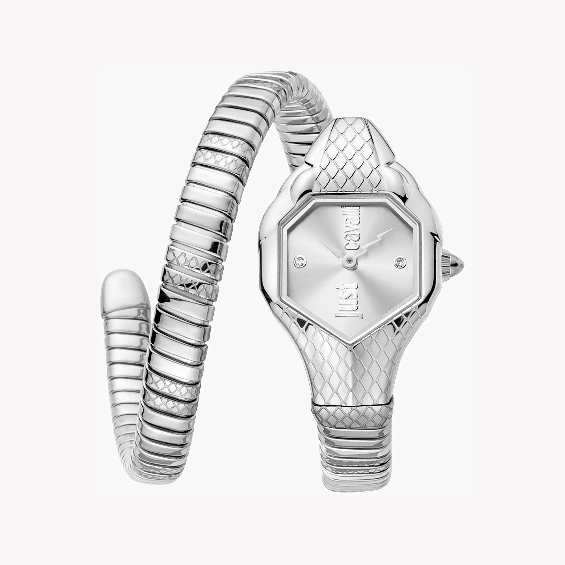 JUST CAVALLI Women's Watch with Silver Stainless Steel Case and Silver Stainless Steel Band