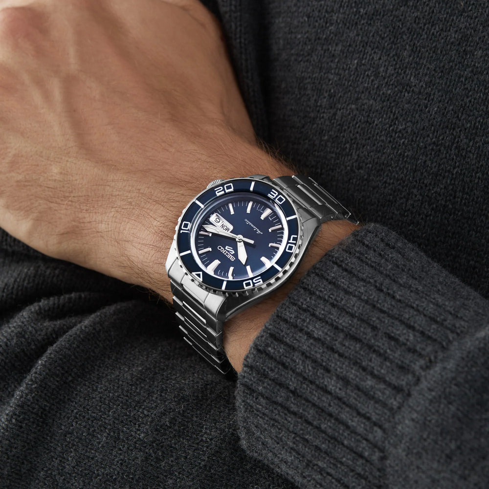 Seiko Men's Silver Stainless Steel, Dark Blue Dial | Srpk97k1 by i-watch