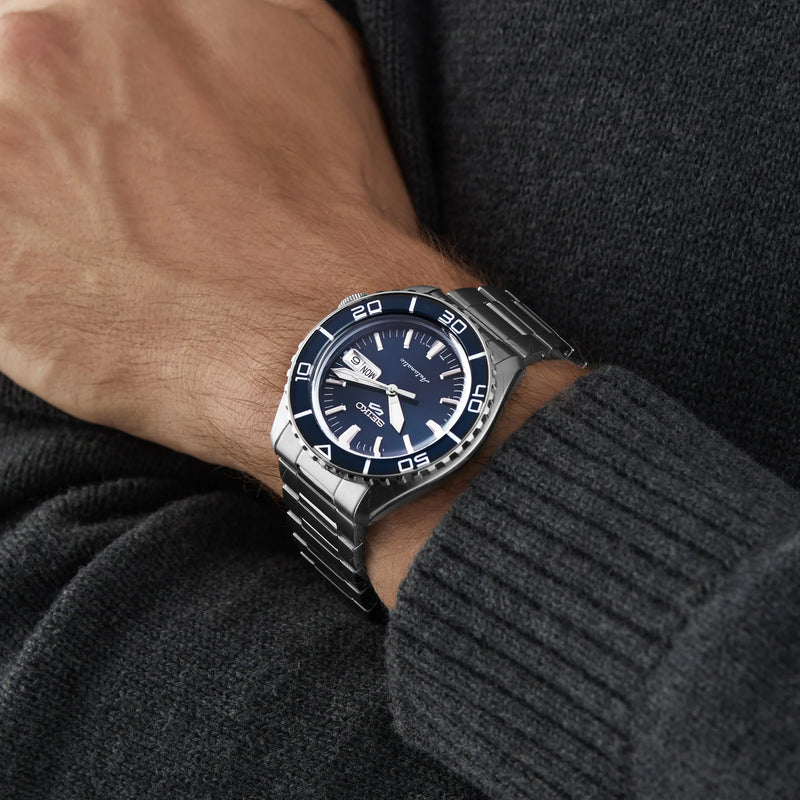 Seiko Men's Silver Stainless Steel, Dark Blue Dial | Srpk97k1 by i-watch