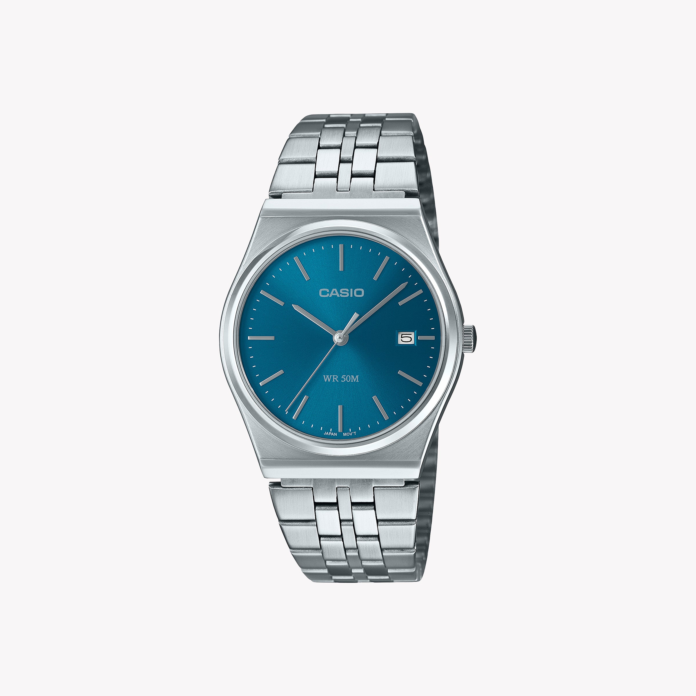 CASIO MTP-B145D-2A2V BOLD VERSATILITY - STYLISH MEN'S WATCH WITH BLUE DIAL & STAINLESS STEEL BAND