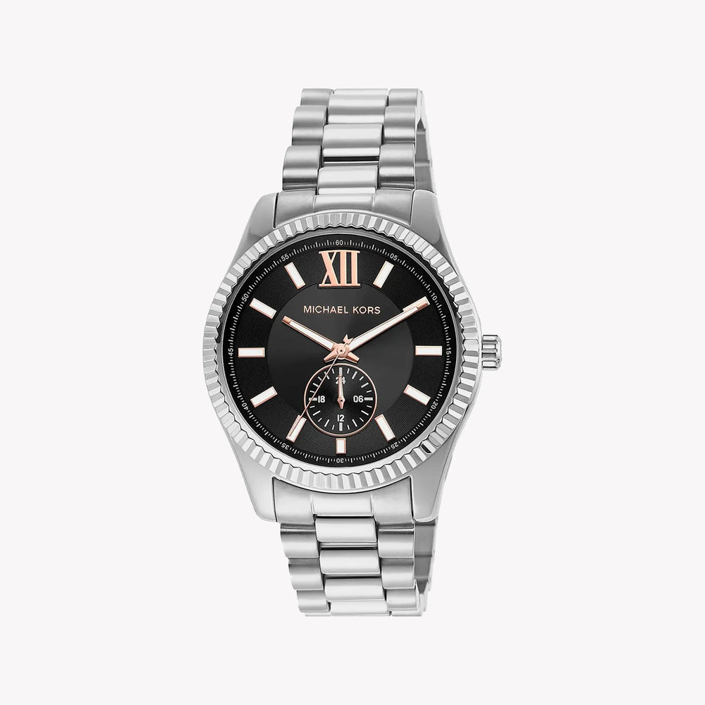 Michael Kors Men's Silver Stainless Steel Watch, Black Dial | Mk8946 by i-watch