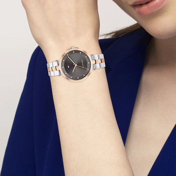 Tommy Hilfiger Women's Silver/Brown Watch, Stainless Steel | 1782377 by i-watch