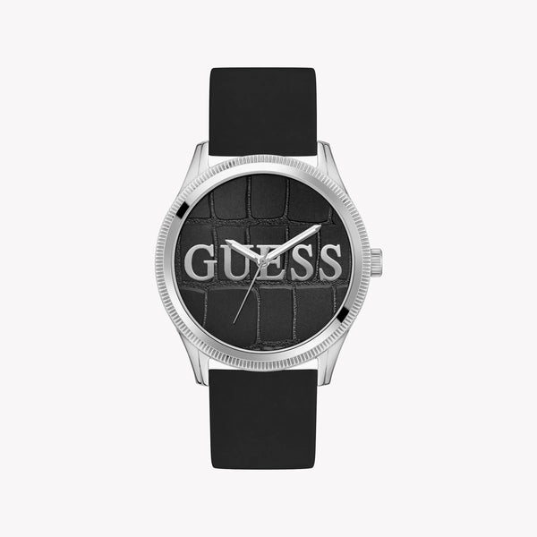 Guess Unisex Silver Stainless Steel, Black Rubber | Gw0887g1 by i-watch