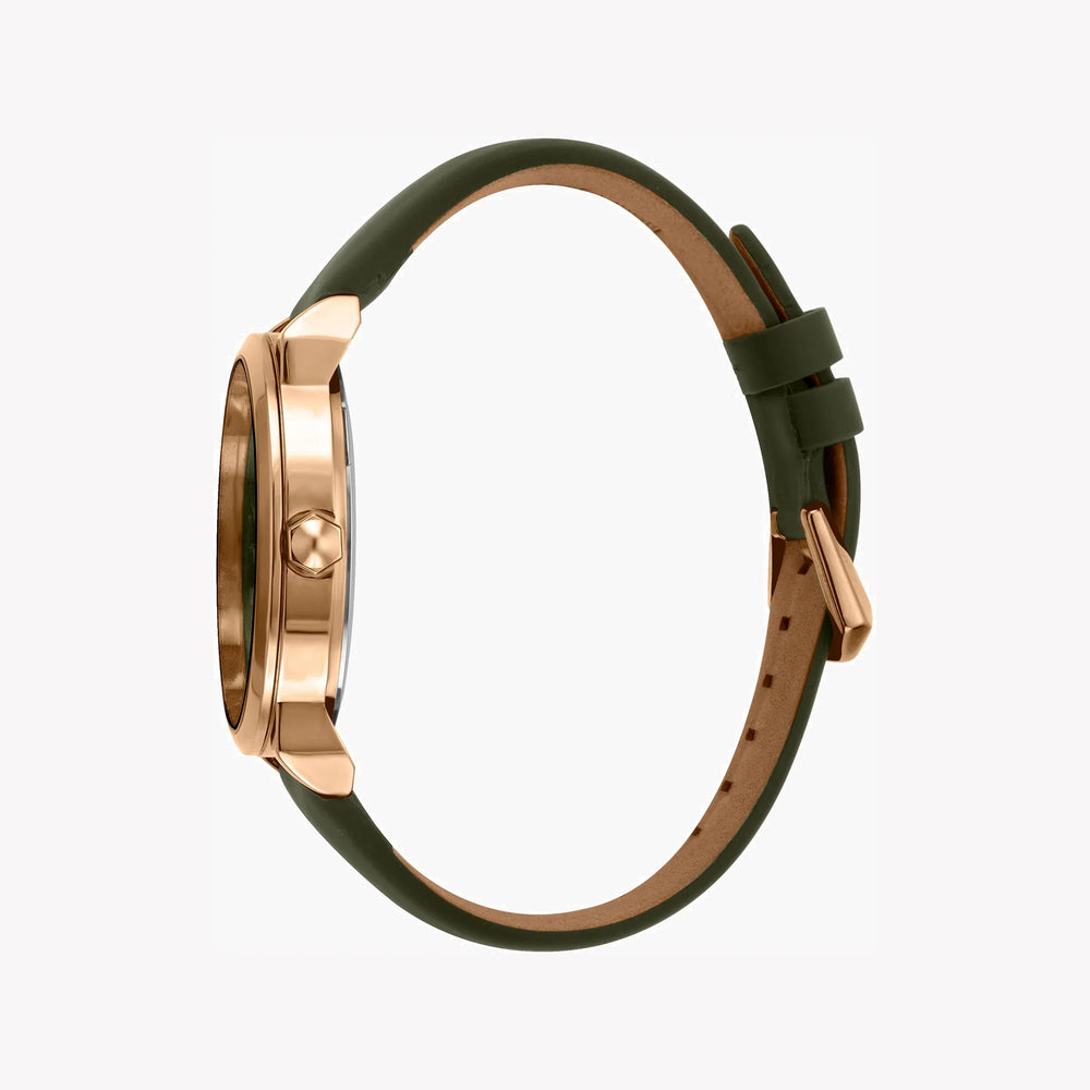 Just Cavalli Men's Green Leather Watch, Rose Gold Case | Jc1g079l0025 by i-watch