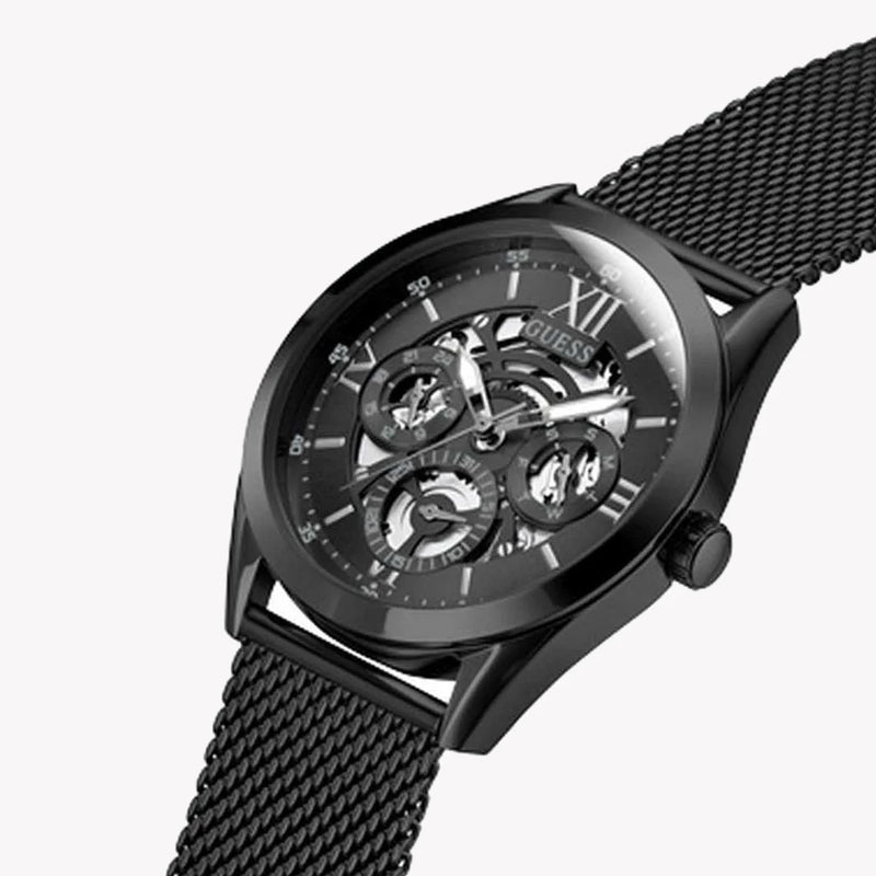 Guess Men's Black Stainless Steel Watch, Black Dial | Gw0368g3 by i-watch