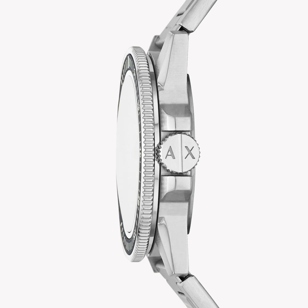 ARMANI EXCHANGE AX1853 - ELEGANT POWERHOUSE MEN'S ANALOG WATCH IN SILVER & WHITE-i-Watch-2