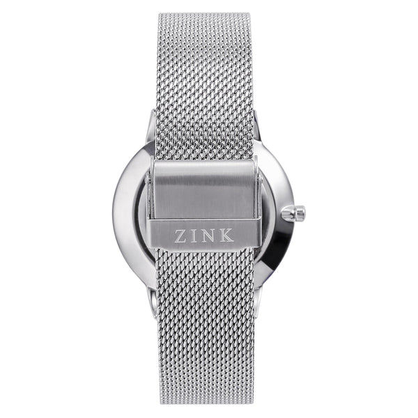 Zink Women's Watch With Silver Stainless Steel Case And Silver Stainless Steel Band