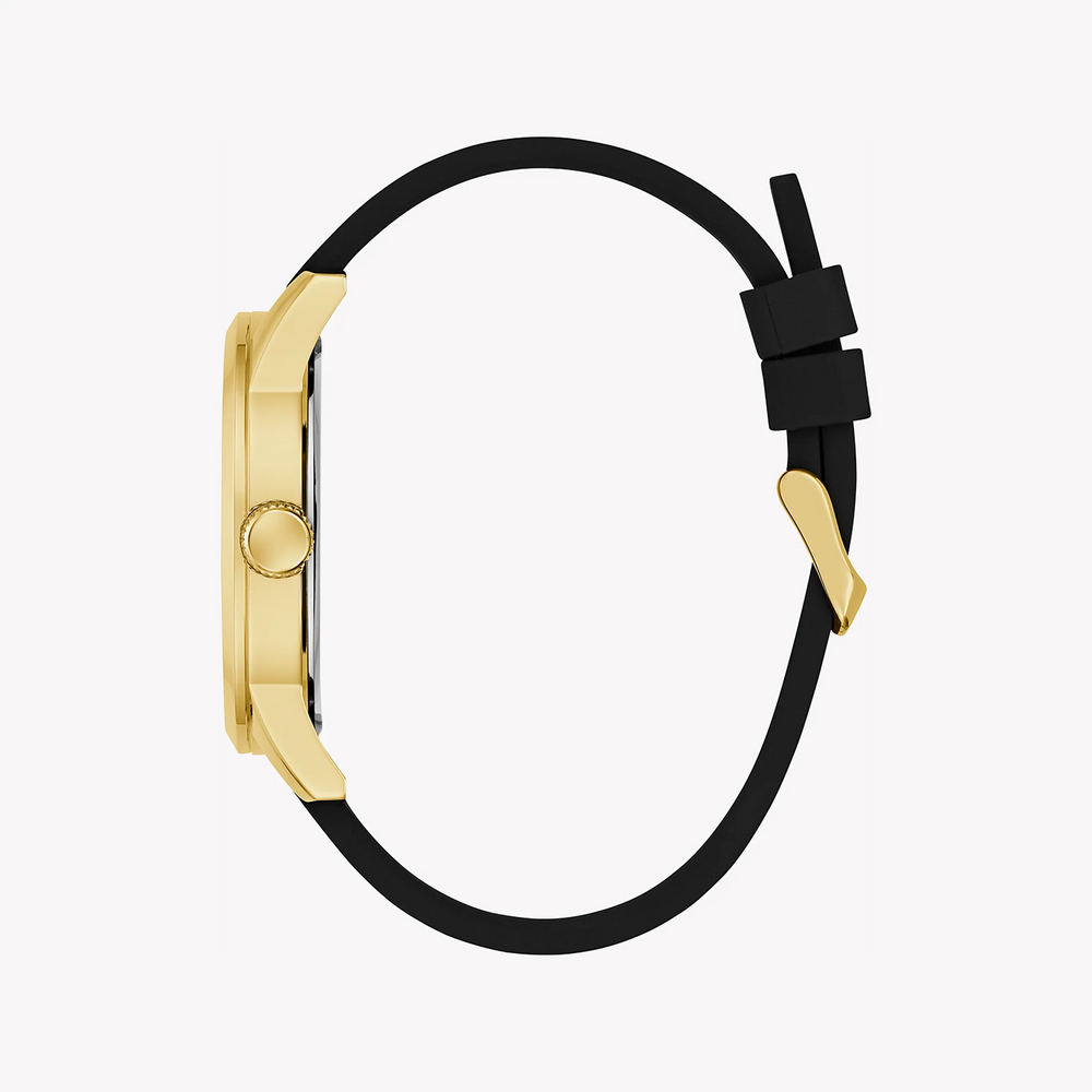 Guess Men's Gold Stainless Steel Watch, Black Silicone | Gw0781g4 by i-watch