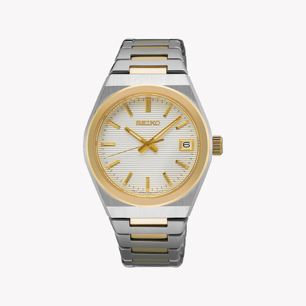 Seiko Women's Silver Watch, Beige Dial | Sur578p1 by i-watch