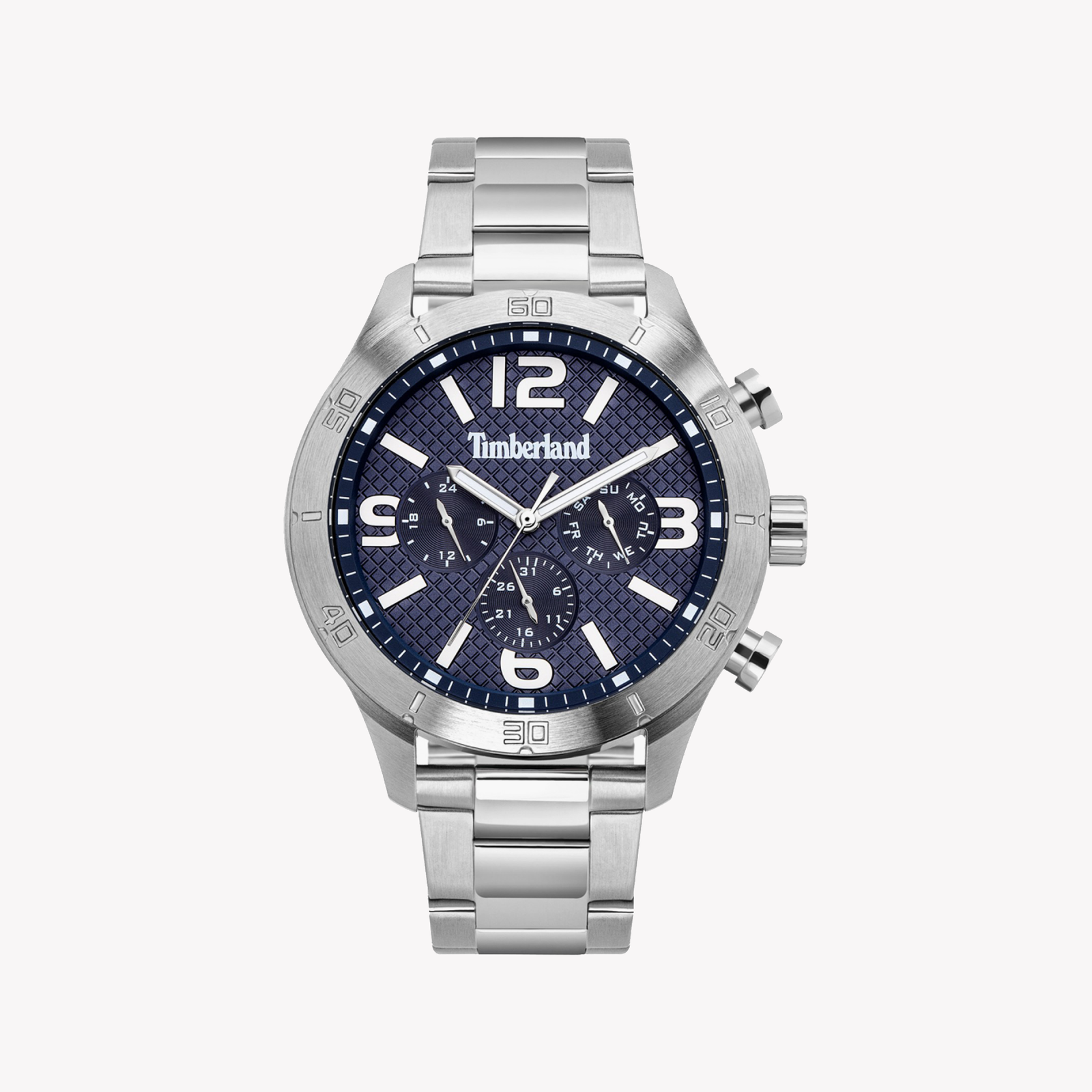 Timberland Stranton Men's Quartz Watch with Stainless Steel Strap and Blue Dial