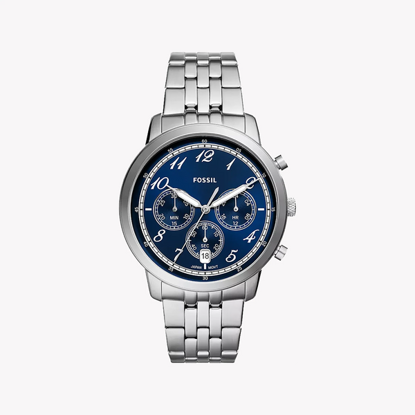 Fossil Men's Silver Watch, Blue Dial | Fs6025 by i-watch