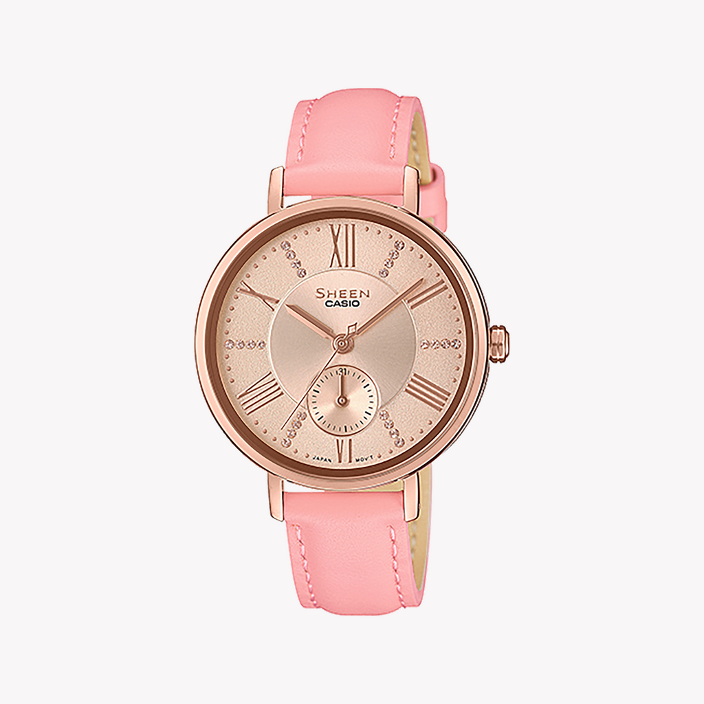 CASIO SHE-3066PGL-4AUDF ELEGANT ROSE GOLD - TIMELESS CHARM FOR MODERN WOMEN'S STYLE