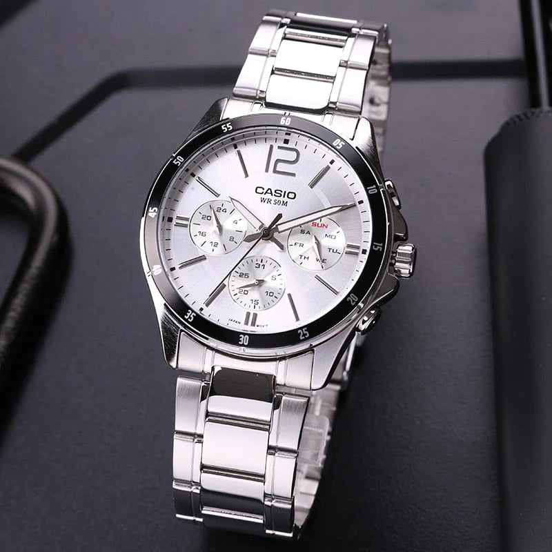 Casio Men's Stainless Steel Watch, Silver Dial | Mtp-1374d-7avdf by i-watch