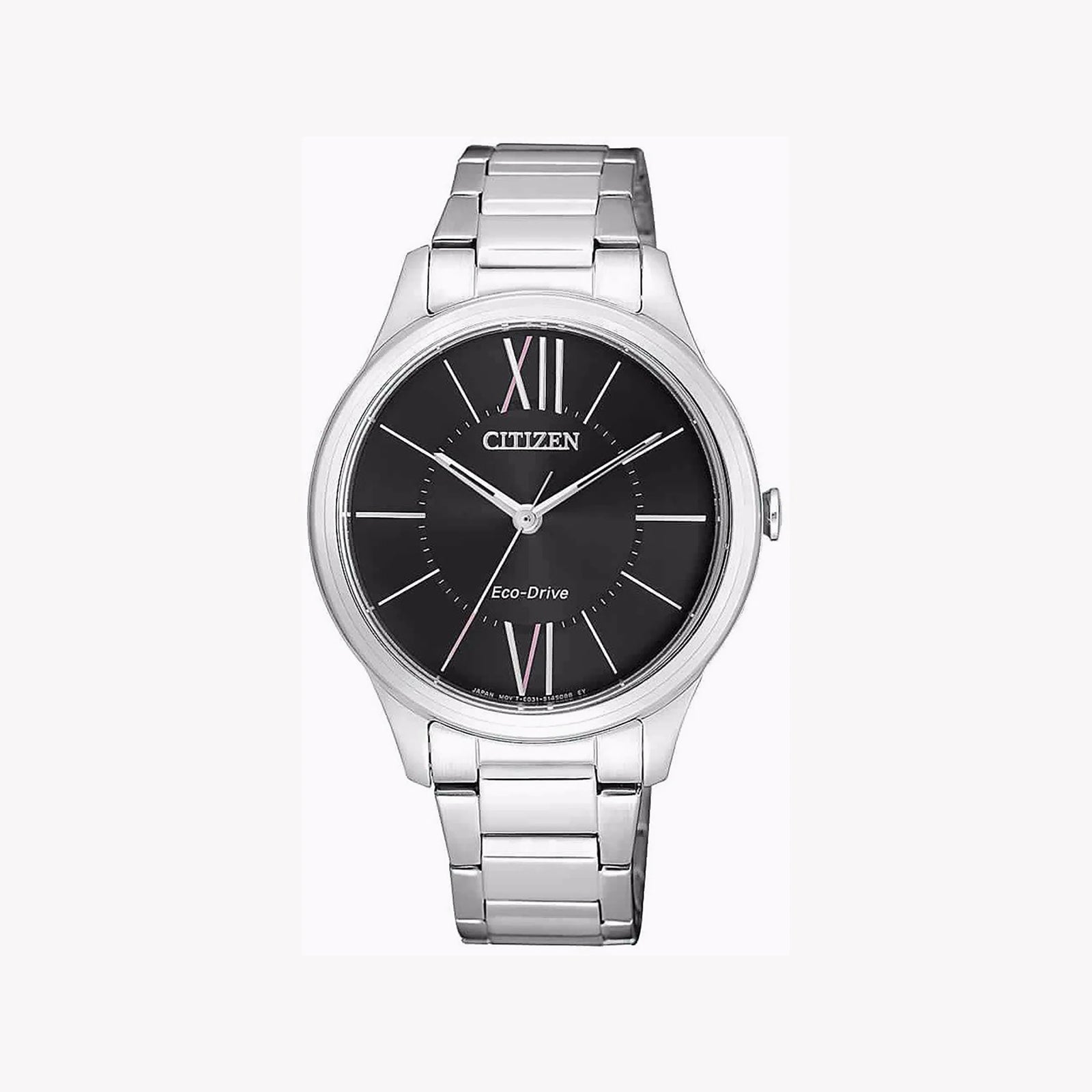 Citizen Eco-Drive Em0410-58e - Modern Elegance - Sustainable Women's Watch With Silver Band & Black Dial by i-watch