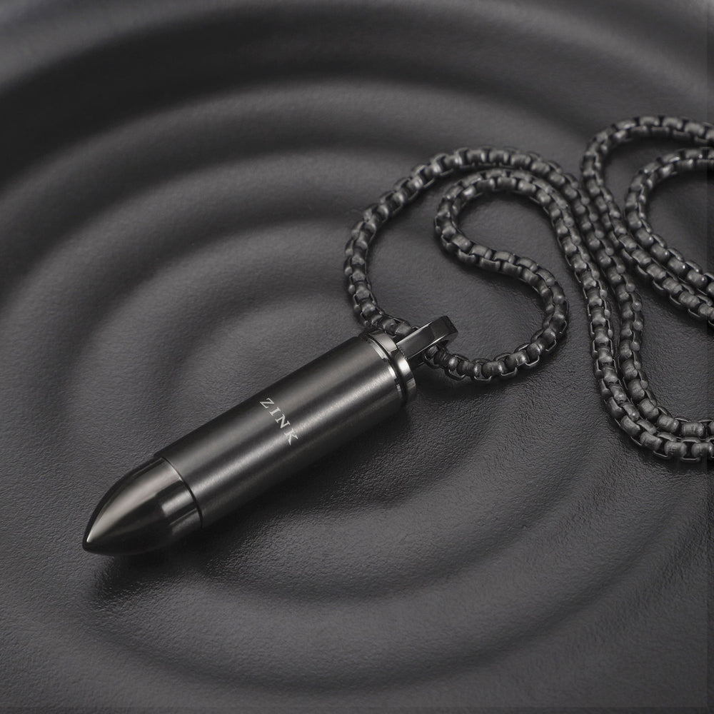 Zink Men's Black Stainless Steel Necklace | Zjpd015gn by i-watch