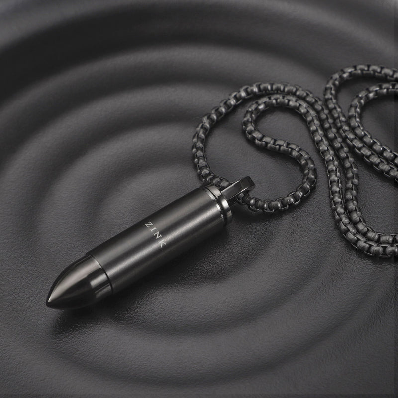 Zink Men's Black Stainless Steel Necklace | Zjpd015gn by i-watch