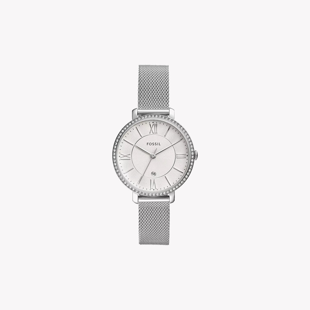 FOSSIL ES4627 ELEGANT TIMEPIECE - SOPHISTICATED SILVER DIAL WITH STAINLESS STEEL BAND