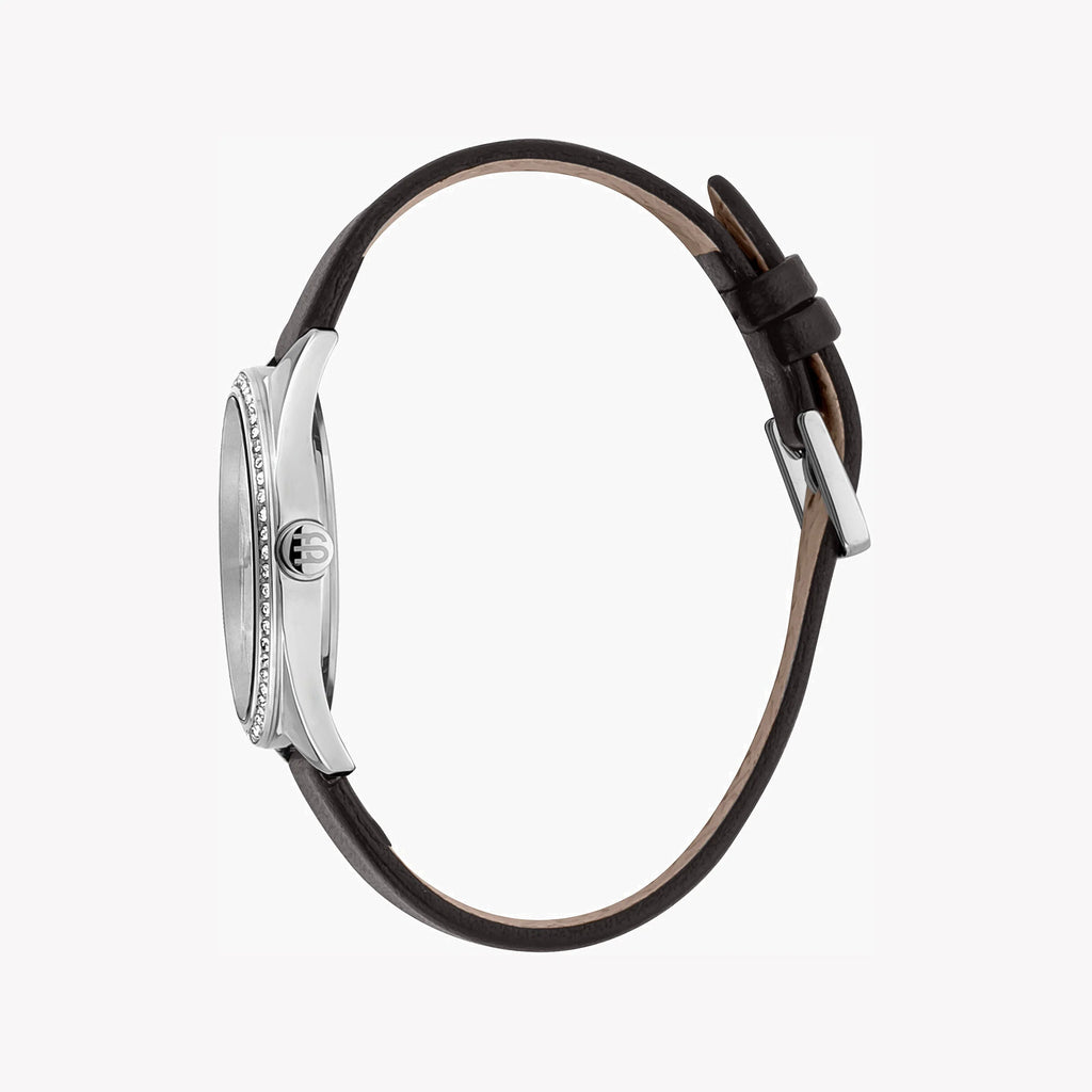 ESPRIT Women's Watch with Silver Stainless Steel Case and Black Leather Band-i-Watch-3