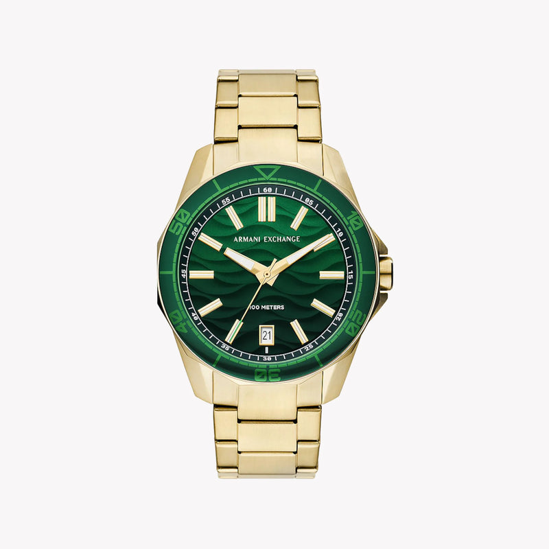 ARMANI EXCHANGE AX1951 - BOLD GOLD & GREEN MEN'S WATCH - STRIKING STYLE & FUNCTIONALITY