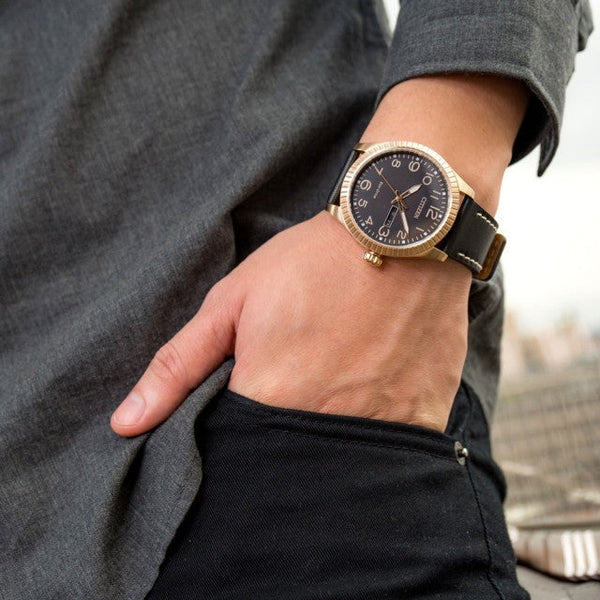 Citizen Men's Rose Gold Watch, Black Leather | Bm8533-13e by i-watch