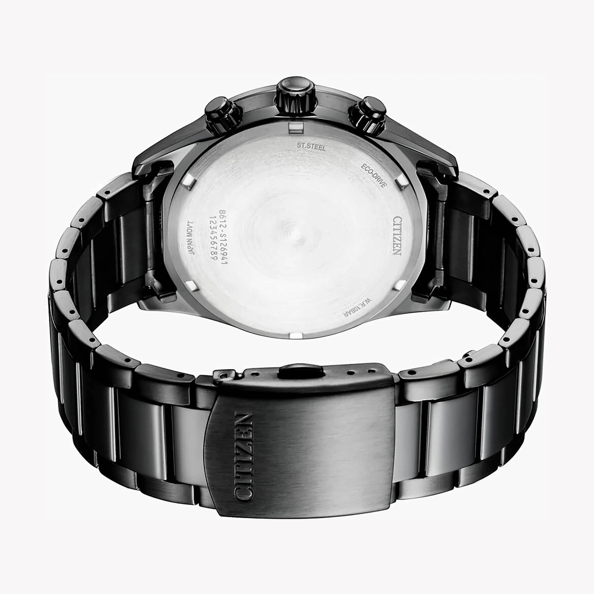 Citizen Men's Black Stainless Steel Watch, Green Dial | Ca0775-87x