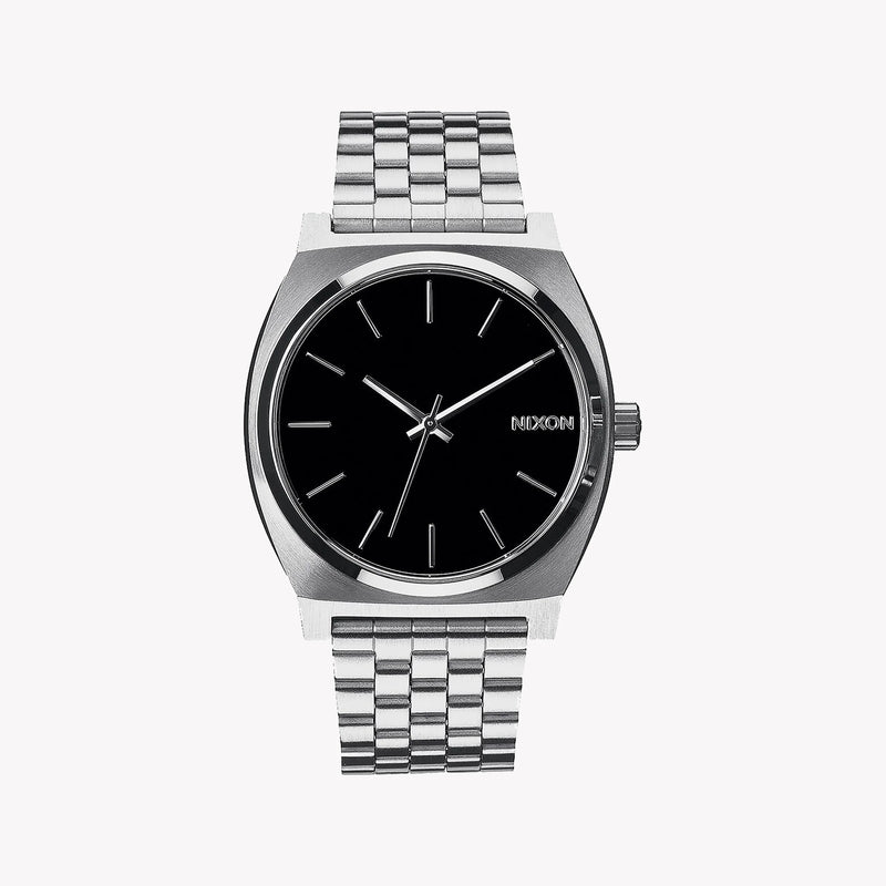 NIXON A045-000 CLASSIC EDGE - SILVER STAINLESS STEEL MEN'S WATCH WITH BLACK DIAL & WATER RESISTANCE