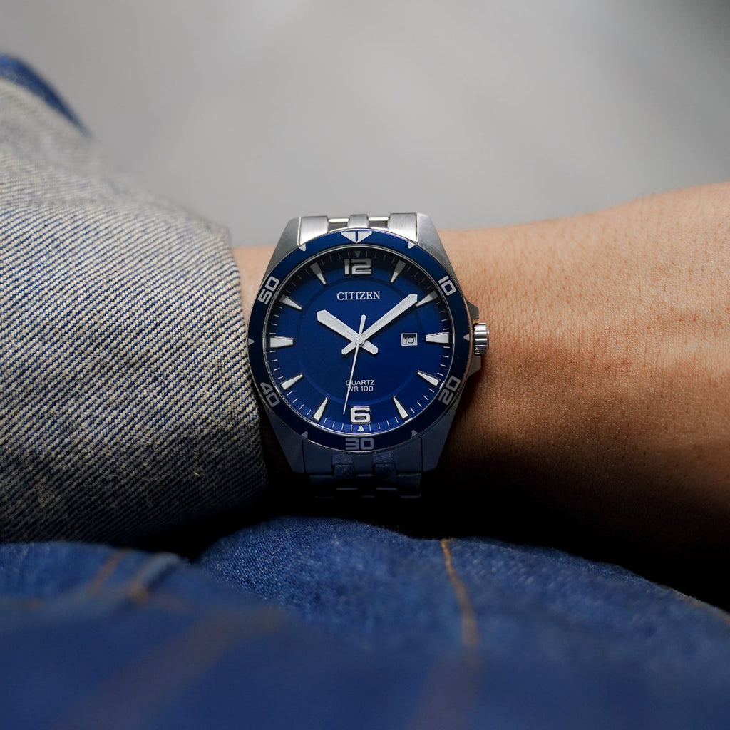 CITIZEN BI5058-52L BLUE DIAL - MODERN MEN'S STAINLESS STEEL WATCH WITH QUARTZ PRECISION-i-Watch-3