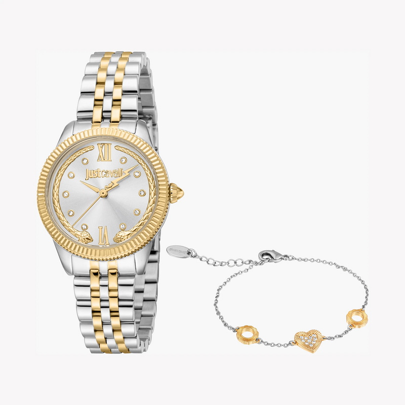 Just Cavalli Women's Two-Tone Watch, Silver Dial | Jc1l315m0085 by i-watch