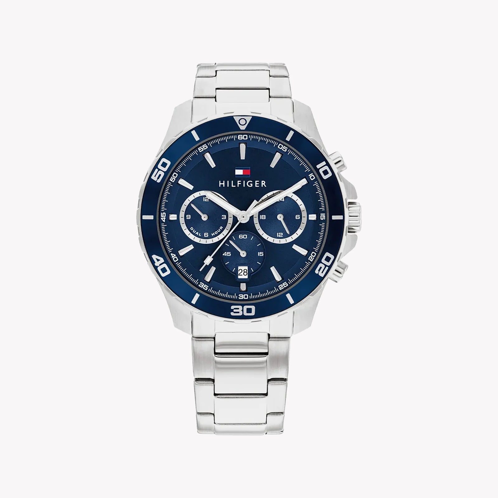 Tommy Hilfiger Men's Blue Stainless Steel Watch, Silver Band | 1692183 by i-watch