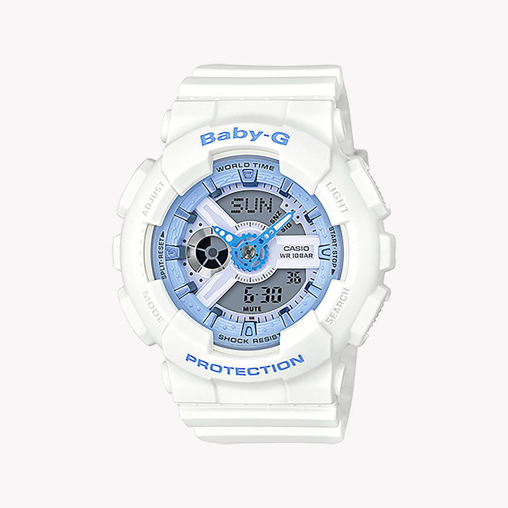 Ba-110be-7adr Baby-G - Sporty Elegance Women's Watch - White Resin & Digital Dial by i-watch