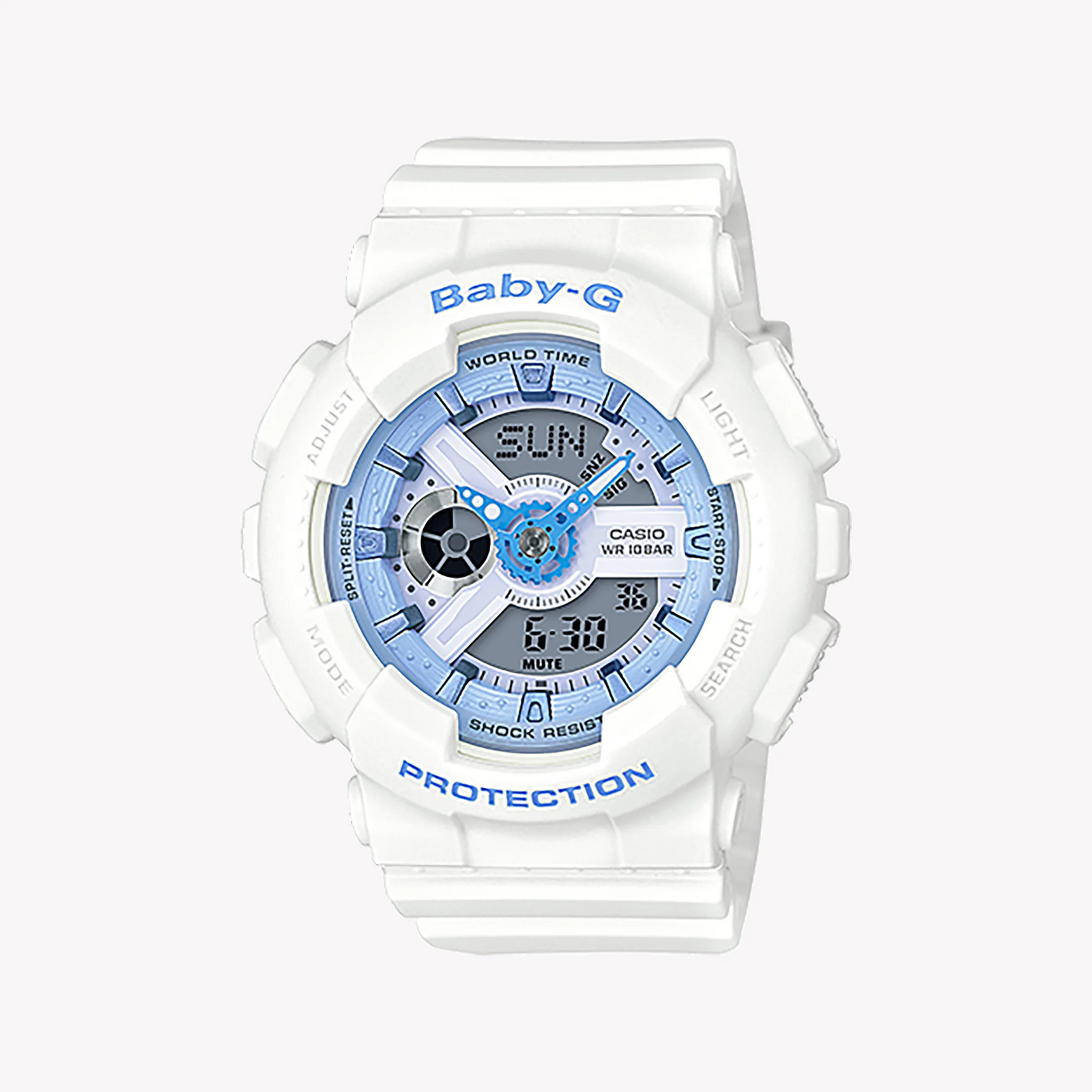 Ba-110be-7adr Baby-G - Sporty Elegance Women's Watch - White Resin & Digital Dial by i-watch